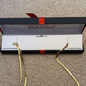 Gold Over Sterling Necklace and Bracelet Set